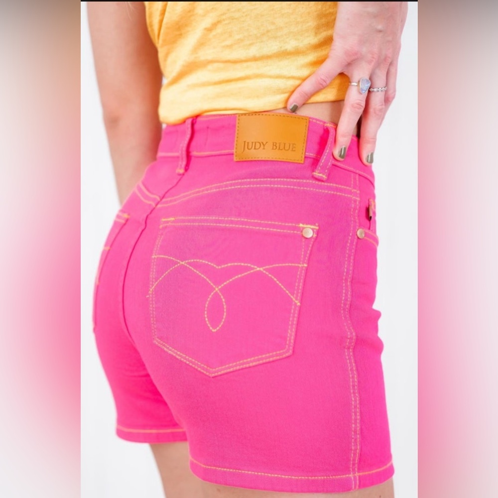 Judy Blue Pink Jean Shorts - Picture 3 of 7
